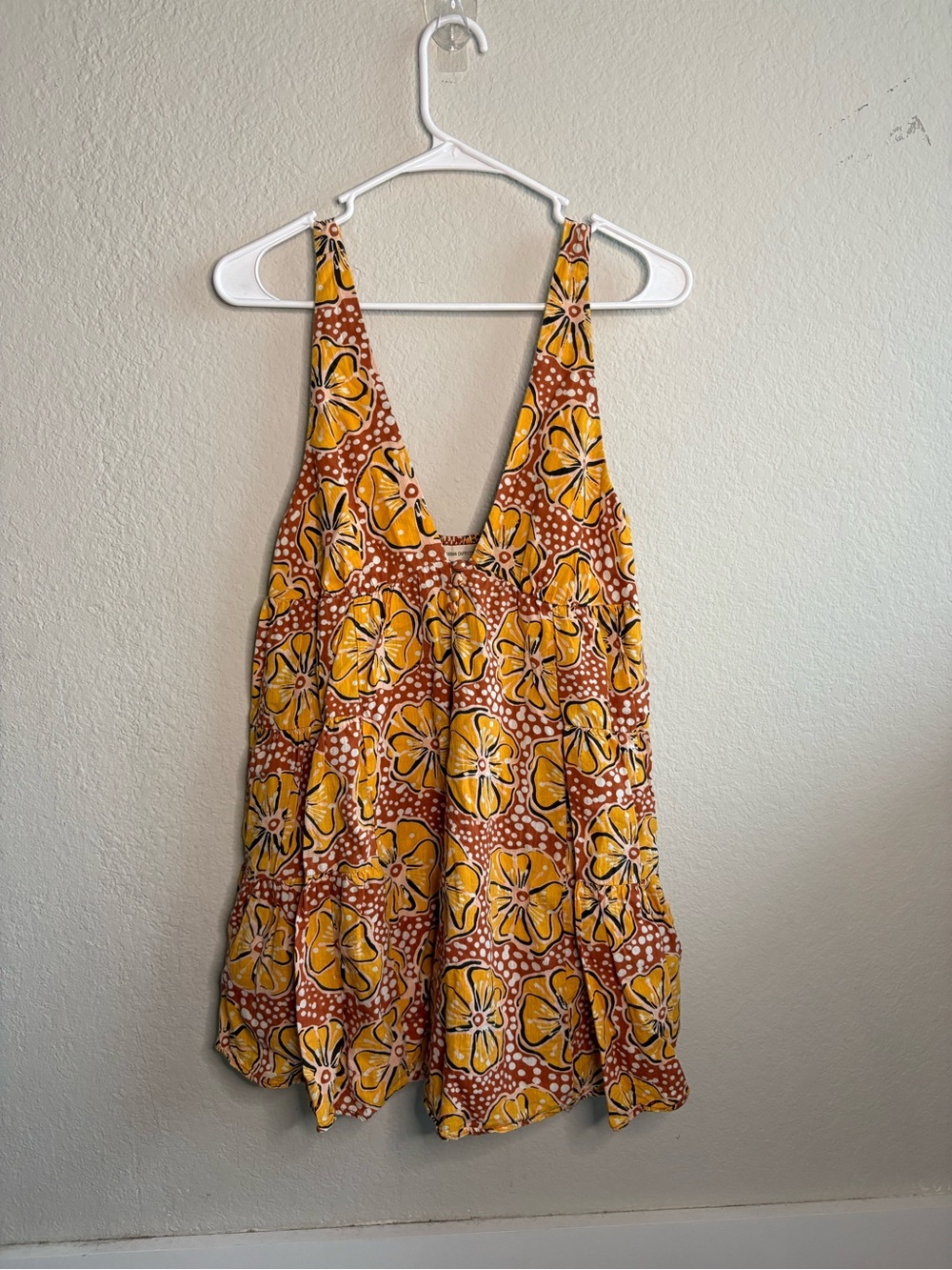 Urban Outfitters Yellow Floral V-Neck Camisole